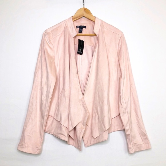 INC International concepts, Blush pink faux suede, open closure jacket￼ - Picture 1 of 7